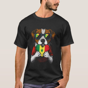 Senegal Hund Hjarta Senegalese Flagga Senegalesisk T Shirt