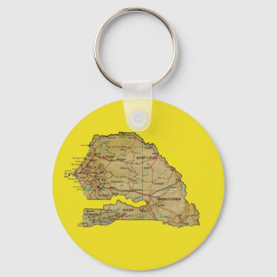 Senegal karta Keychain Nyckelring