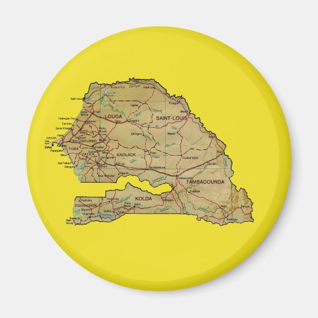 Senegal Karta Magnet (Framsidan)