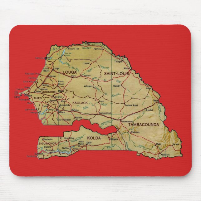Senegal karta Mousepad Musmatta (Framsidan)