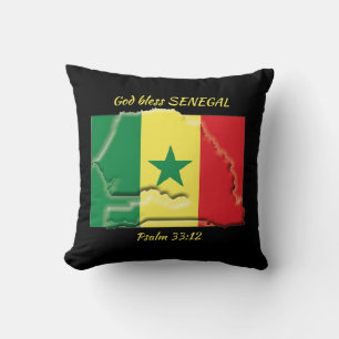 SENEGAL KARTA Patriotic Scripture Anpassningsbar B Kudde