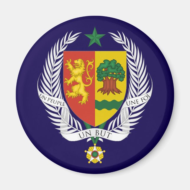 Senegal land coat vapen symbol emblem flagga magnet (Framsidan)