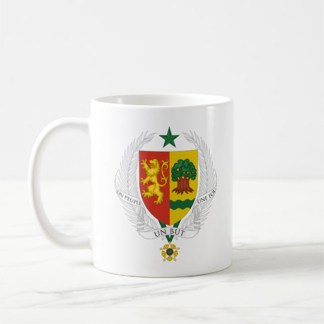 Senegal landsk coat vapen symbol emblem flagga kaffemugg (Vänster)