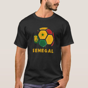 Senegal Lejon Senegals Flagga Football Soccer Fläk T Shirt