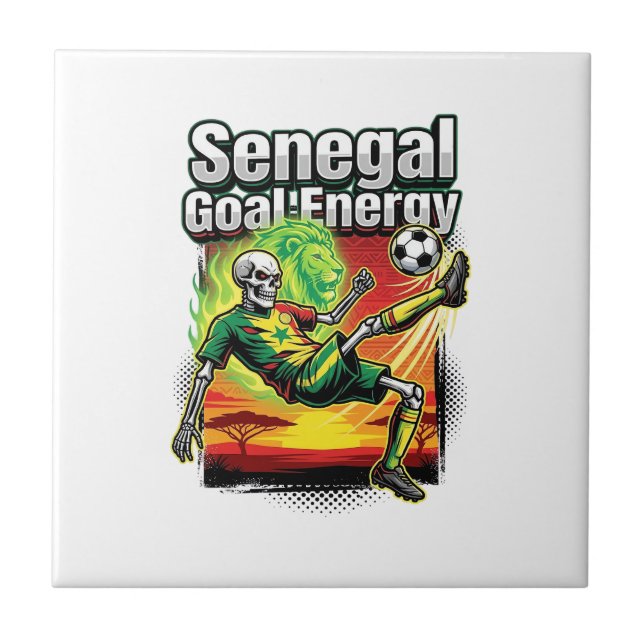 Senegal Mål Energi Skelett Anfallare Nationer Skap Kakelplatta (Framsidan)