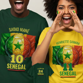 Senegal National Football Flag Heritage Soccer T Shirt