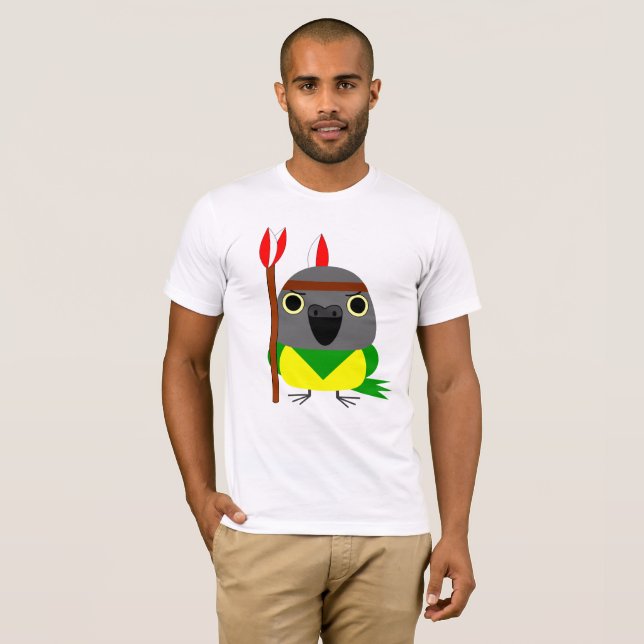 Senegal papegoja, indianindierT-tröja T-shirt (Hel framsida)