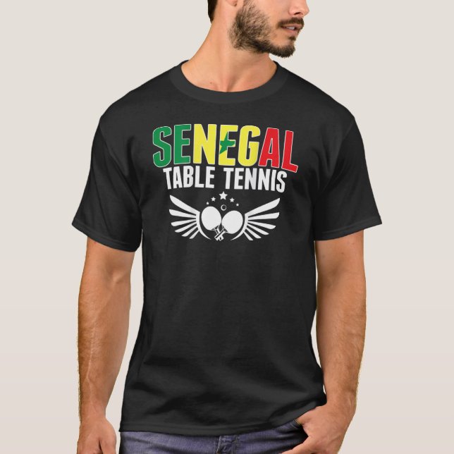 Senegal Ping Pong   Support Senegalese Table Tenni T Shirt (Framsida)