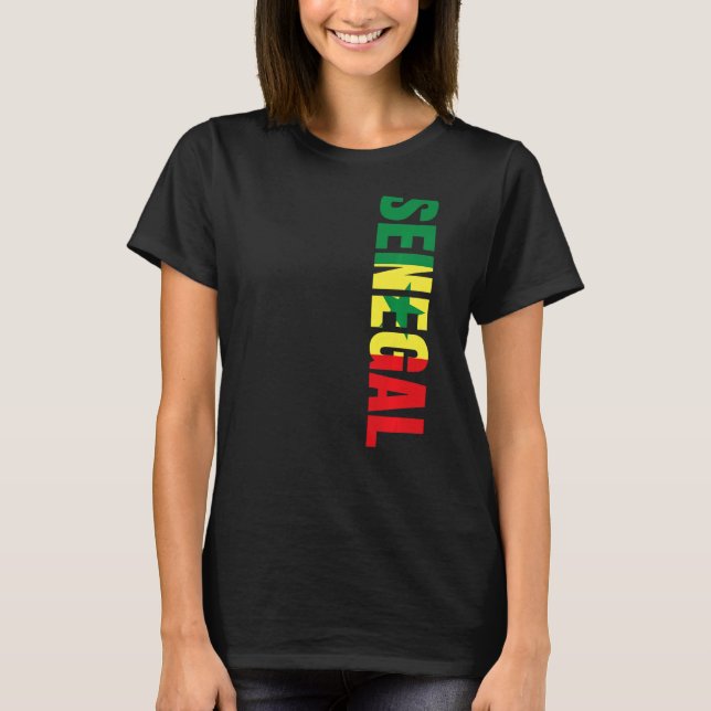 Senegal Premium i Fläkt Flagga Senegal T Shirt (Framsida)