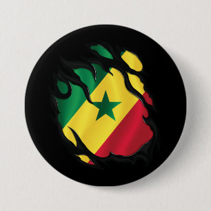 Senegal Ripping Flagga Knapp
