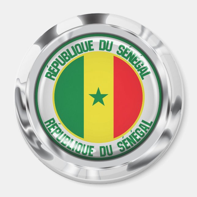 Senegal Round Emblem Magnet (Framsidan)