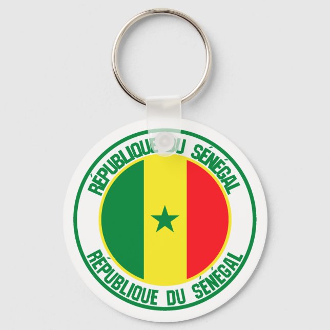 Senegal Round Emblem Nyckelring (Framsida)
