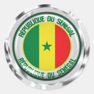 Senegal Round Emblem Runt Klistermärke