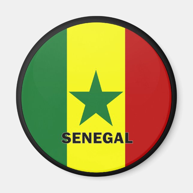 Senegal Roundel-Flagga Magnet (Framsidan)