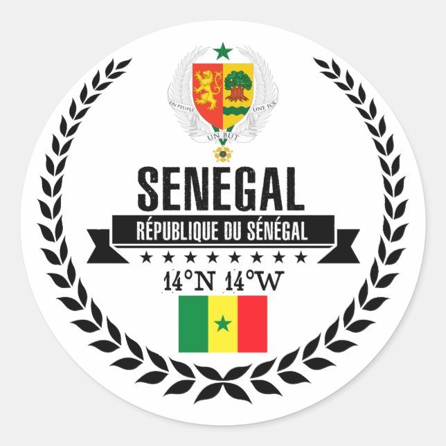 Senegal Runt Klistermärke (Framsida)