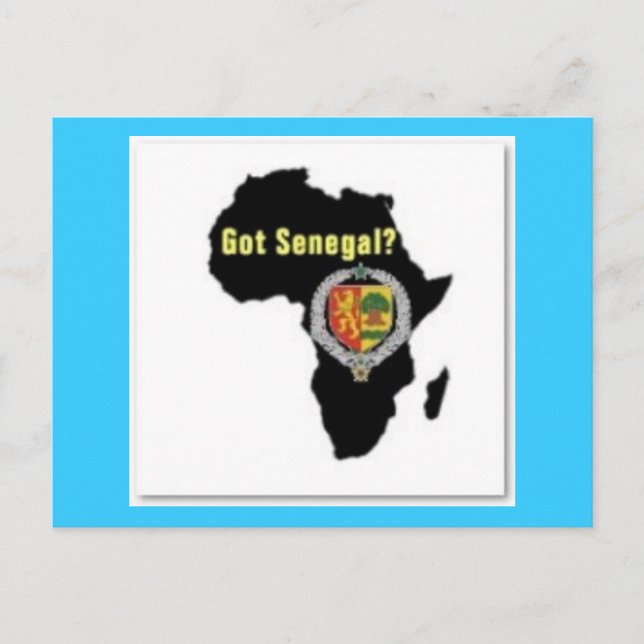 SENEGAL/SENEGALESE FLAGGA T-SHIRT OCH ETC VYKORT (Framsida)