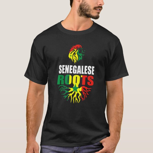 Senegal Senegalese Roots Senegal Flagga T Shirt (Framsida)