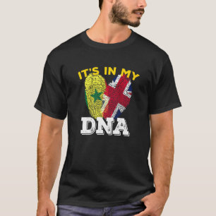 Senegal Senegalese Uk England Flagga Hand Mixed Dn T Shirt