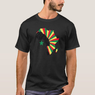 Senegal Senegalesisk Afrika Karta Heritage Black T Shirt
