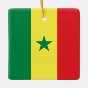 Senegal (Senegalesiska Flagga) Julgransprydnad Keramik