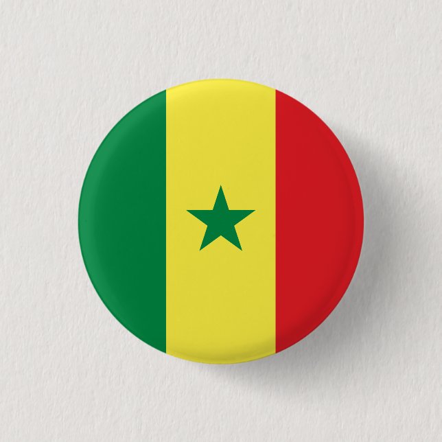 Senegal (Senegalesiska Flagga) Knapp (Framsida)