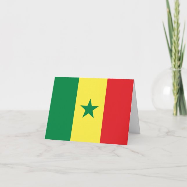 Senegal (Senegalesiska Flagga) Kort (Framsida)