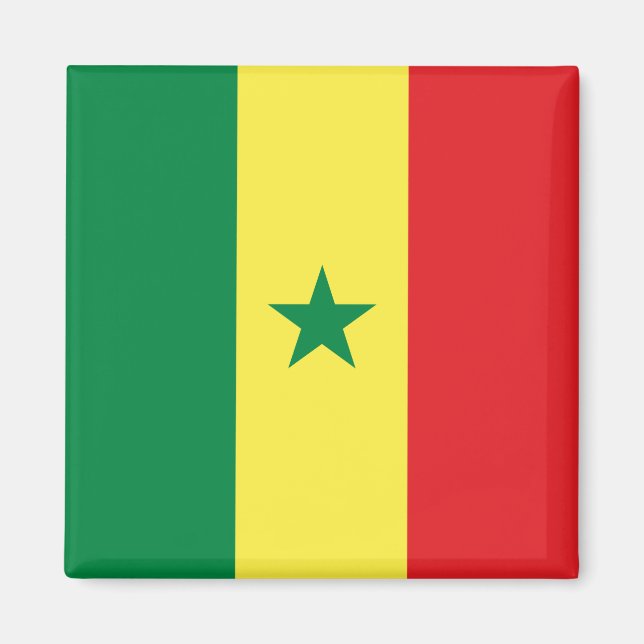 Senegal (Senegalesiska Flagga) Magnet (Framsidan)