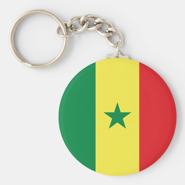 Senegal (Senegalesiska Flagga) Nyckelring (Framsidan)