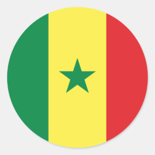 Senegal (Senegalesiska Flagga) Runt Klistermärke