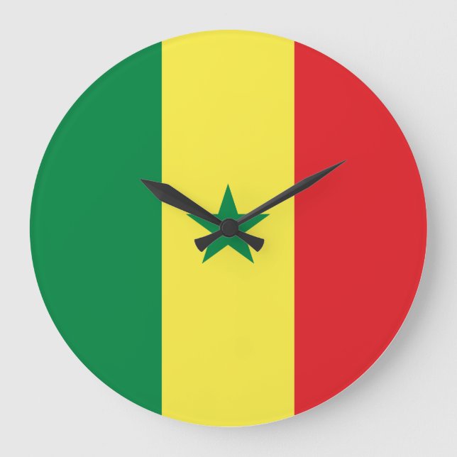 Senegal (Senegalesiska Flagga) Stor Klocka (Framsida)