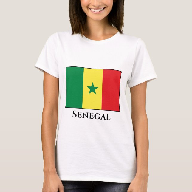 Senegal (Senegalesiska Flagga) T Shirt (Framsida)