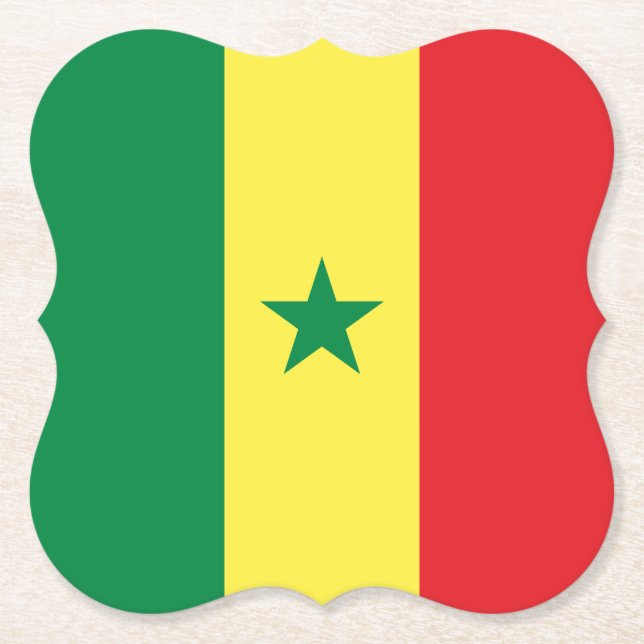 Senegal (Senegalesiska Flagga) Underlägg Papper (Framsida)