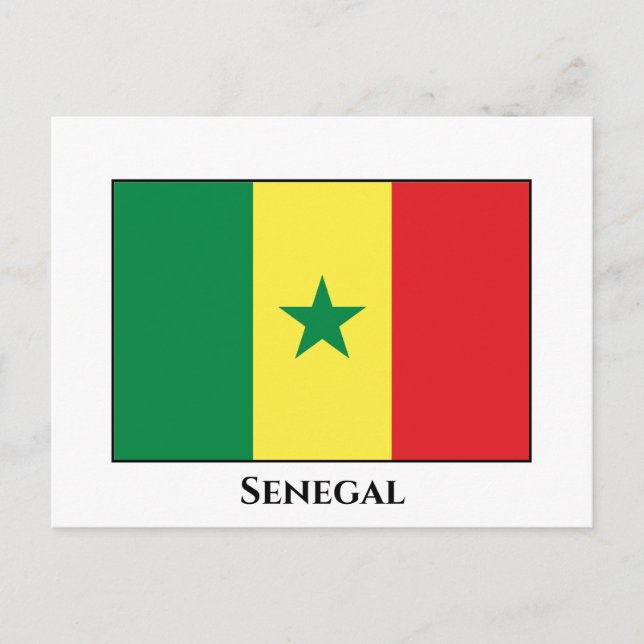 Senegal (Senegalesiska Flagga) Vykort (Framsida)