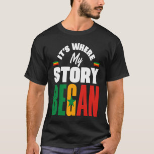 Senegal Senegals Senegal-Flagga där min historia ä T Shirt