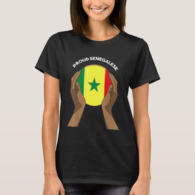 Senegal Senegals Väster Afrika Proud Heart Kärlek  T Shirt (Framsida)