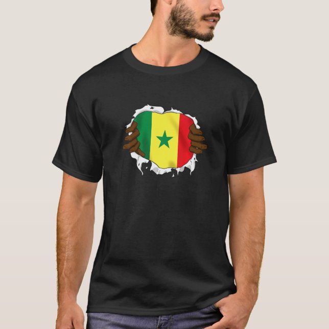 Senegal Senegals Väster Afrika Proud Heart Kärlek  T Shirt (Framsida)