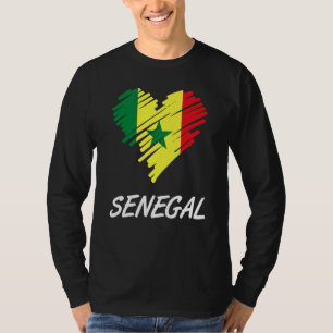 Senegal Senegals Väster Afrika Proud Heart Kärlek  T Shirt
