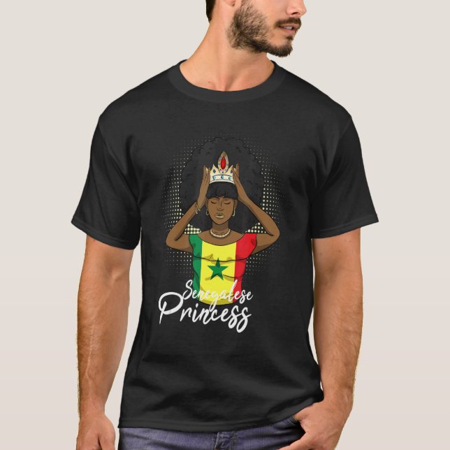 Senegal Senegals Väster Afrika Proud Princess Quee T Shirt (Framsida)