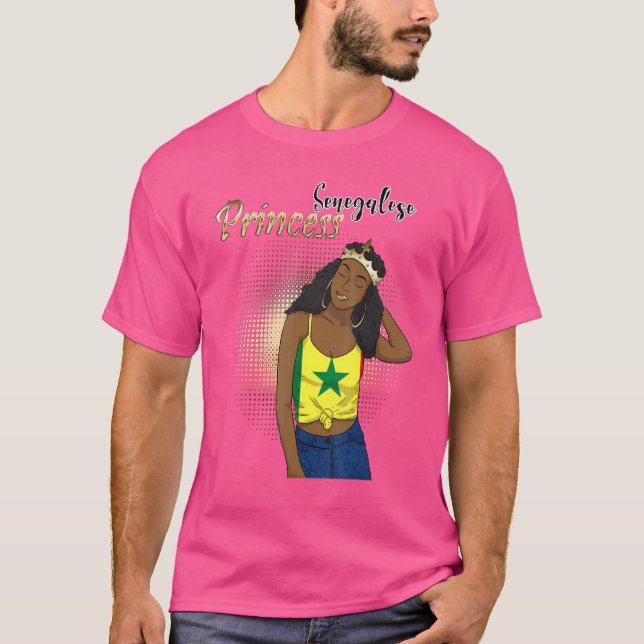 Senegal Senegals Väster Afrika Proud Princess Quee T Shirt (Framsida)
