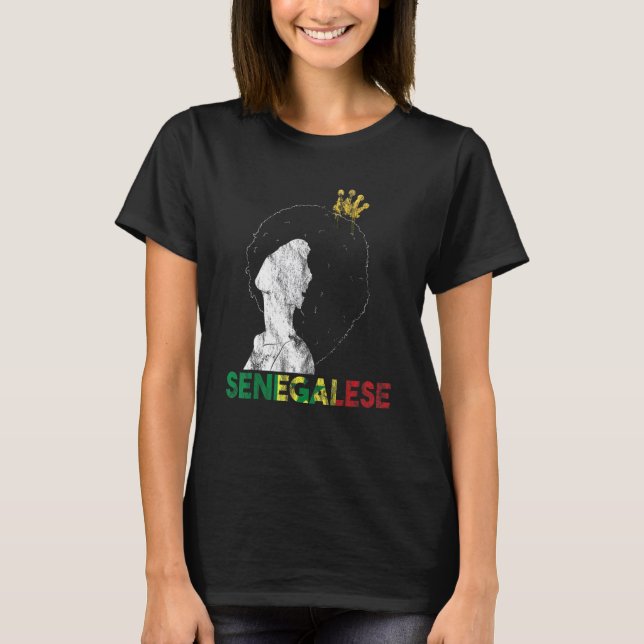 Senegal Senegals Väster Afrika Proud Princess Quee T Shirt (Framsida)