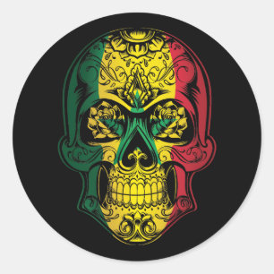 Senegal Skull och Ro Flagga Runt Klistermärke