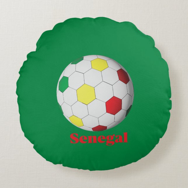 Senegal Soccer Rund Kudde (Framsidan)