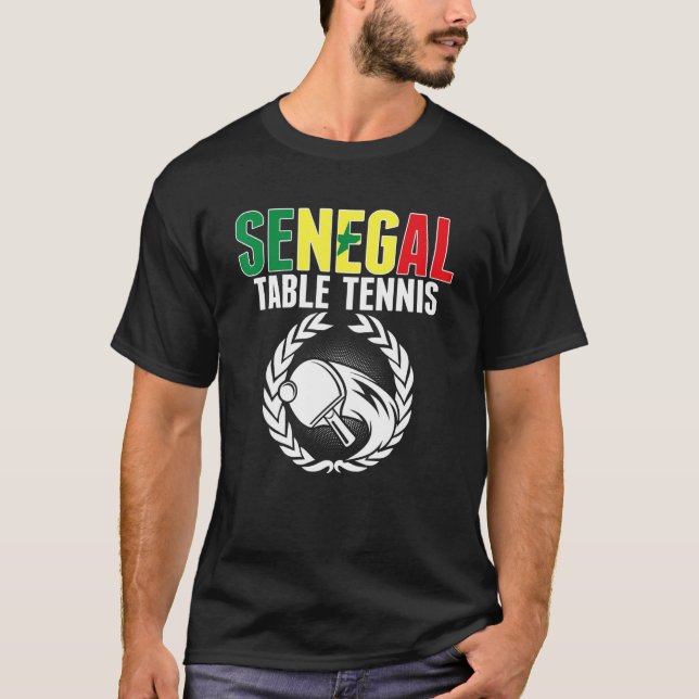 Senegal Table Tennis   Senegalese Ping Pong Suppor T Shirt (Framsida)