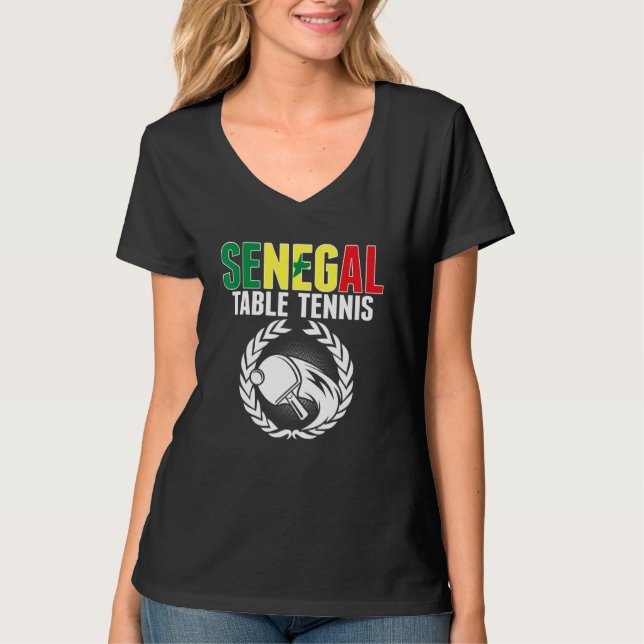 Senegal Table Tennis   Senegalese Ping Pong Suppor T Shirt (Framsida)