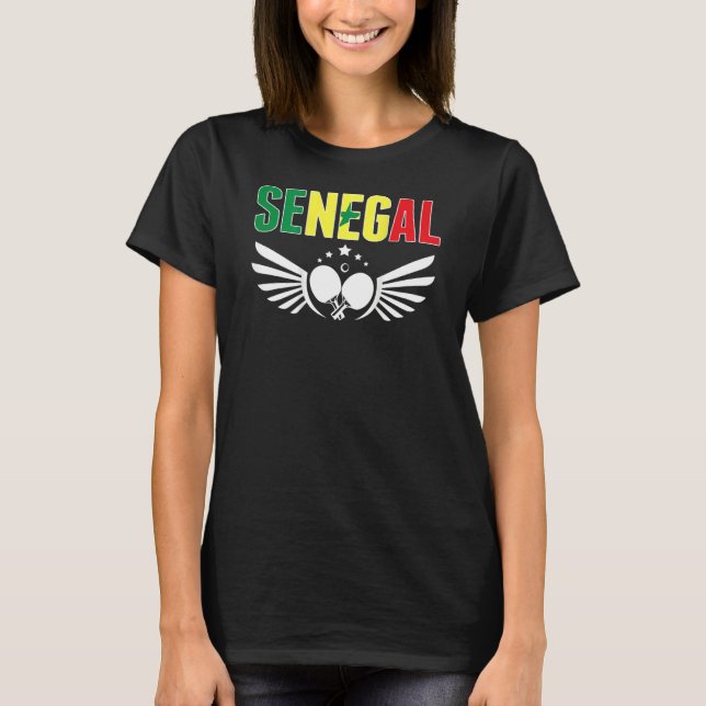 Senegal Table Tennis   Support Senegalese Ping Pon T Shirt (Framsida)