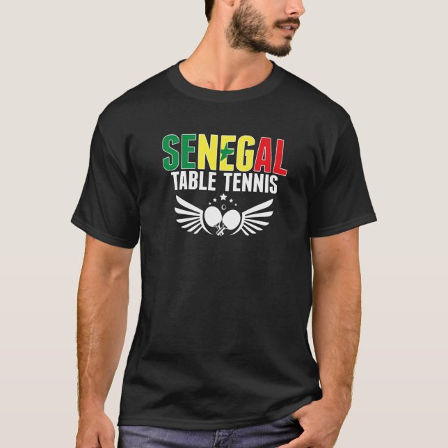 Senegal Table Tennis  Support Senegalese Ping Pong T Shirt (Framsida)