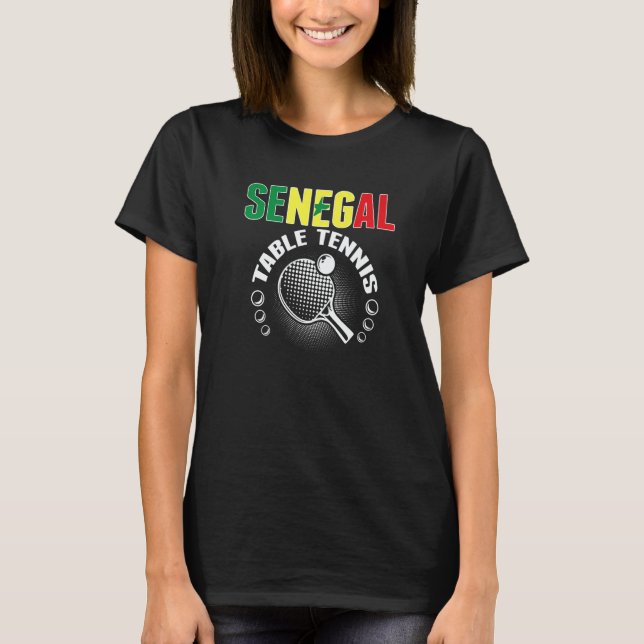 Senegal Table Tennis  Support Senegalese Ping Pong T Shirt (Framsida)