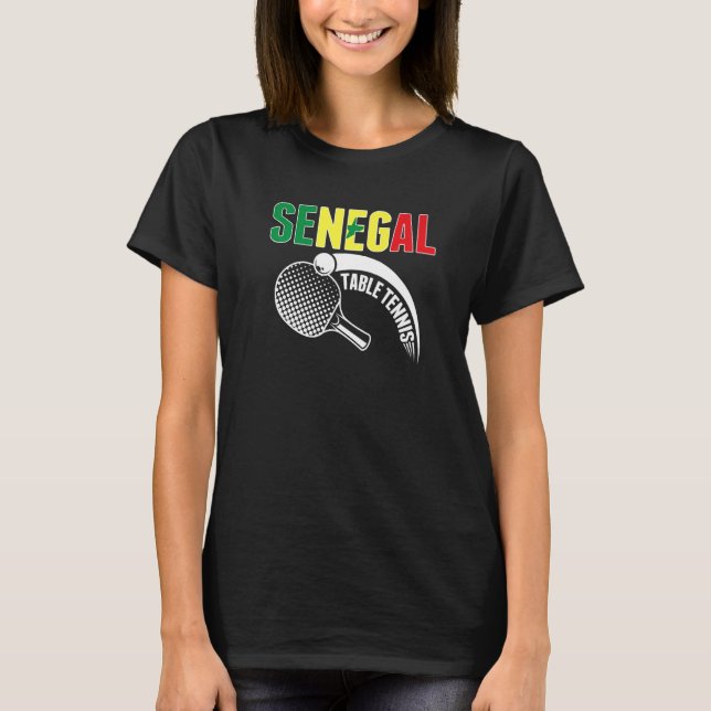 Senegal Table Tennis  Support Senegalese Ping Pong T Shirt (Framsida)