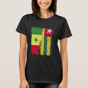Senegal Togo Halv Flagga Senegalese Togolesiska Rö T Shirt