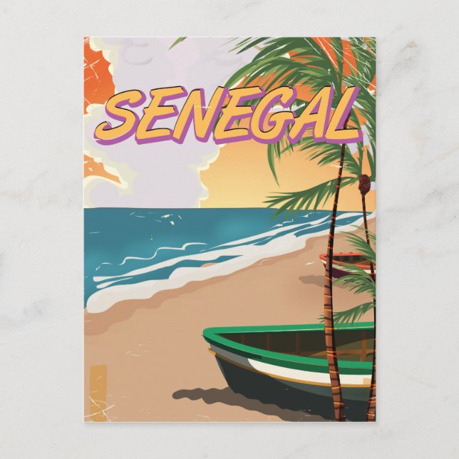 Senegal vintage strandaffisch vykort (Framsida)